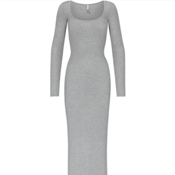 SKIMS | Dresses | Nwt Skims Soft Lounge Shimmer Long Sleeve Dress | Poshmark